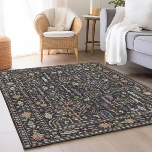 Luxury Washable Hatay Black 8\' x 10\' Rug