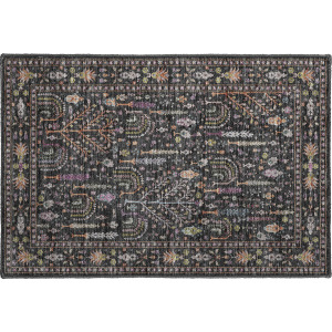 Luxury Washable Hatay Black Rug