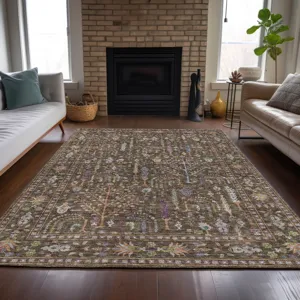 Luxury Washable Hatay Brown 3\' x 5\' Rug