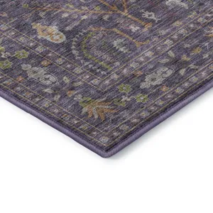 Luxury Washable Hatay Eggplant 2\'3\" x 7\'6\" Runner Rug