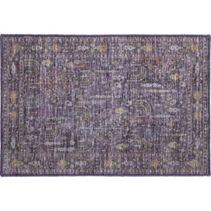 Luxury Washable Hatay Eggplant 1\'8\" x 2\'6\" Rug