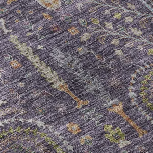 Luxury Washable Hatay Eggplant 2\'3\" x 7\'6\" Runner Rug