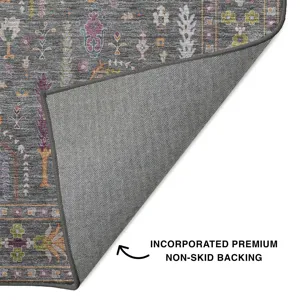 Luxury Washable Hatay Gray 2\'6\" x 3\'10\" Rug