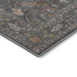 Luxury Washable Hatay Gray 2\'6\" x 3\'10\" Rug