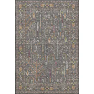 Luxury Washable Hatay Gray 2\'6\" x 3\'10\" Rug