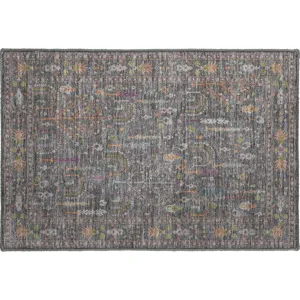 Luxury Washable Hatay Gray 1\'8\" x 2\'6\" Rug