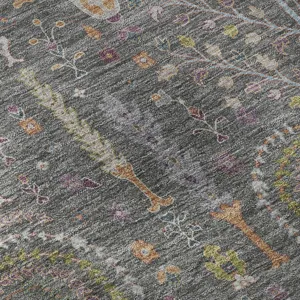 Luxury Washable Hatay Gray 2\'6\" x 3\'10\" Rug