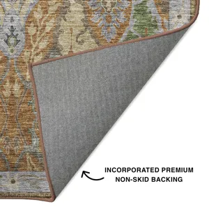 Luxury Washable Hatay Copper 2\'3\" x 7\'6\" Runner Rug