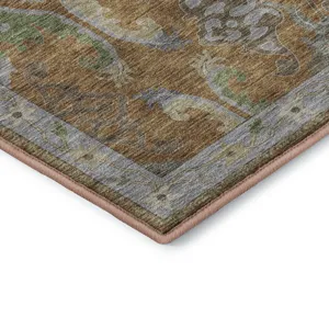 Luxury Washable Hatay Copper 2\'3\" x 7\'6\" Runner Rug