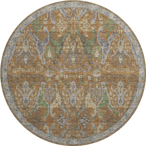Luxury Washable Hatay Copper 8' x 8' Round Rug