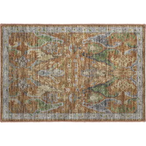 Luxury Washable Hatay Copper 1\'8\" x 2\'6\" Rug
