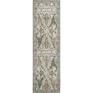 Luxury Washable Hatay Ivory 2\'3\" x 7\'6\" Runner Rug