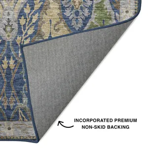 Luxury Washable Hatay Navy 2\'3\" x 7\'6\" Runner Rug
