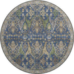 Luxury Washable Hatay Navy 8' x 8' Round Rug