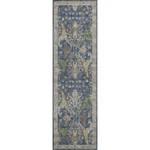 Luxury Washable Hatay Navy 2\'3\" x 7\'6\" Runner Rug
