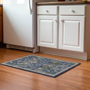 Luxury Washable Hatay Navy 1\'8\" x 2\'6\" Rug