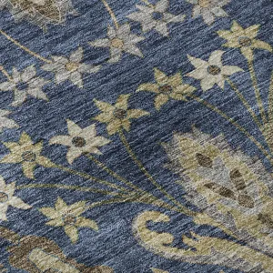 Luxury Washable Hatay Navy 2\'3\" x 7\'6\" Runner Rug