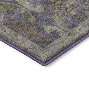 Luxury Washable Hatay Purple 8\' x 8\' Round Rug