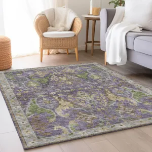Luxury Washable Hatay Purple 5\' x 7\'6\" Rug
