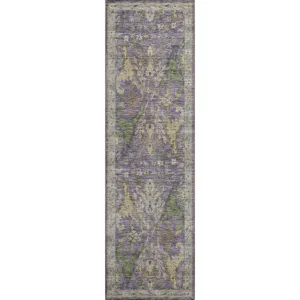 Luxury Washable Hatay Purple 2\'3\" x 7\'6\" Runner Rug