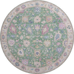 Luxury Washable Hatay Lime 8' x 8' Round Rug