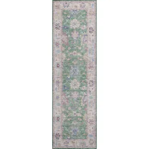 Luxury Washable Hatay Lime 2\'3\" x 7\'6\" Runner Rug