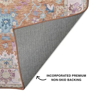 Luxury Washable Hatay Orange 2\'3\" x 7\'6\" Runner Rug