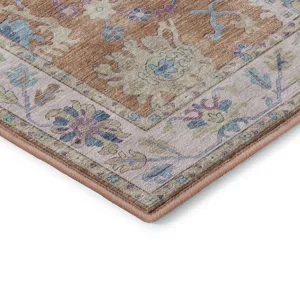 Luxury Washable Hatay Orange 2\'3\" x 7\'6\" Runner Rug