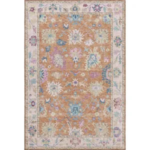 Luxury Washable Hatay Orange 2\'6\" x 3\'10\" Rug
