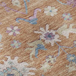 Luxury Washable Hatay Orange 2\'3\" x 7\'6\" Runner Rug