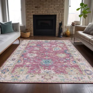 Luxury Washable Hatay Pink 3\' x 5\' Rug