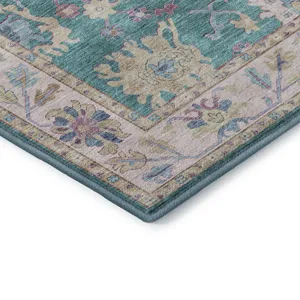 Luxury Washable Hatay Teal 3\' x 5\' Rug