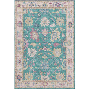 Luxury Washable Hatay Teal Rug