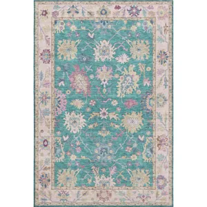 Luxury Washable Hatay Teal 3\' x 5\' Rug