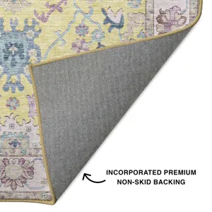 Luxury Washable Hatay Yellow 9\' x 12\' Rug