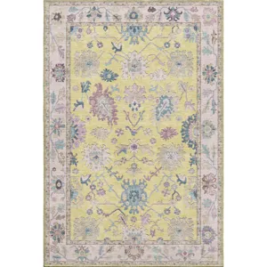 Luxury Washable Hatay Yellow 9\' x 12\' Rug