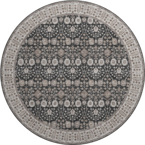 Luxury Washable Hatay Black 8' x 8' Round Rug
