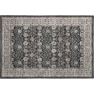 Luxury Washable Hatay Black 1\'8\" x 2\'6\" Rug