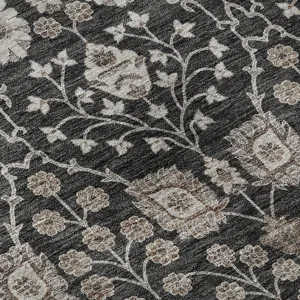 Luxury Washable Hatay Black 9\' x 12\' Rug