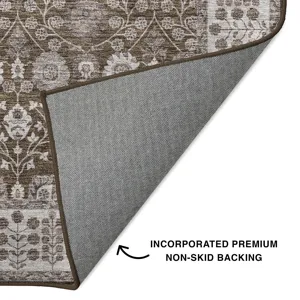 Luxury Washable Hatay Chocolate 2\'6\" x 3\'10\" Rug