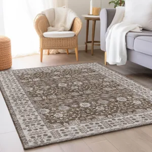 Luxury Washable Hatay Chocolate 2\'6\" x 3\'10\" Rug