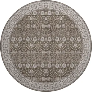 Luxury Washable Hatay Chocolate 8\' x 8\' Round Rug