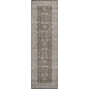 Luxury Washable Hatay Chocolate 2\'3\" x 7\'6\" Runner Rug