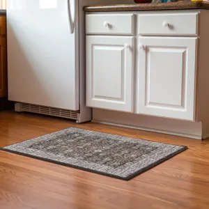 Luxury Washable Hatay Chocolate 1\'8\" x 2\'6\" Rug