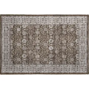 Luxury Washable Hatay Chocolate 1\'8\" x 2\'6\" Rug