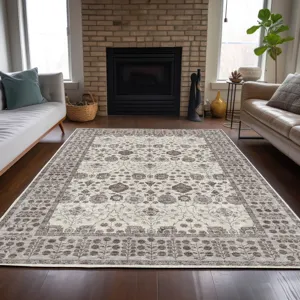 Luxury Washable Hatay Ivory 5\' x 7\'6\" Rug