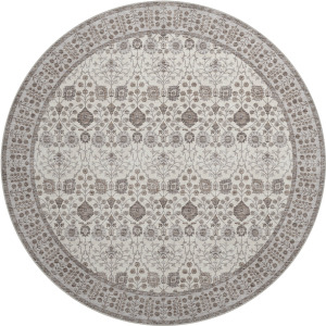 Luxury Washable Hatay Ivory 8' x 8' Round Rug