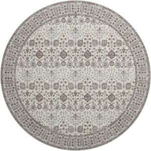 Luxury Washable Hatay Ivory 8\' x 8\' Round Rug