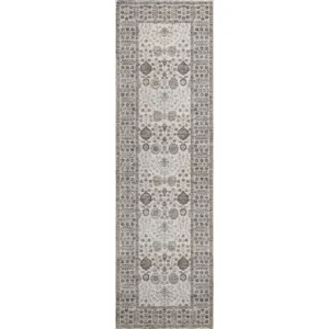 Luxury Washable Hatay Ivory 2\'3\" x 7\'6\" Runner Rug
