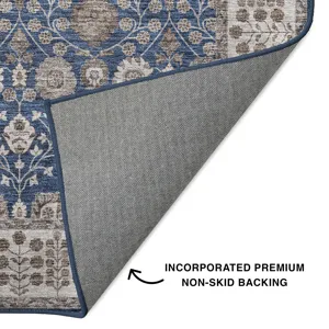 Luxury Washable Hatay Navy 8\' x 10\' Rug